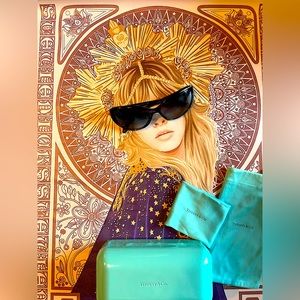 TIFFANY & Co Retro Vintage Cat-Eye Navy Sunglasses